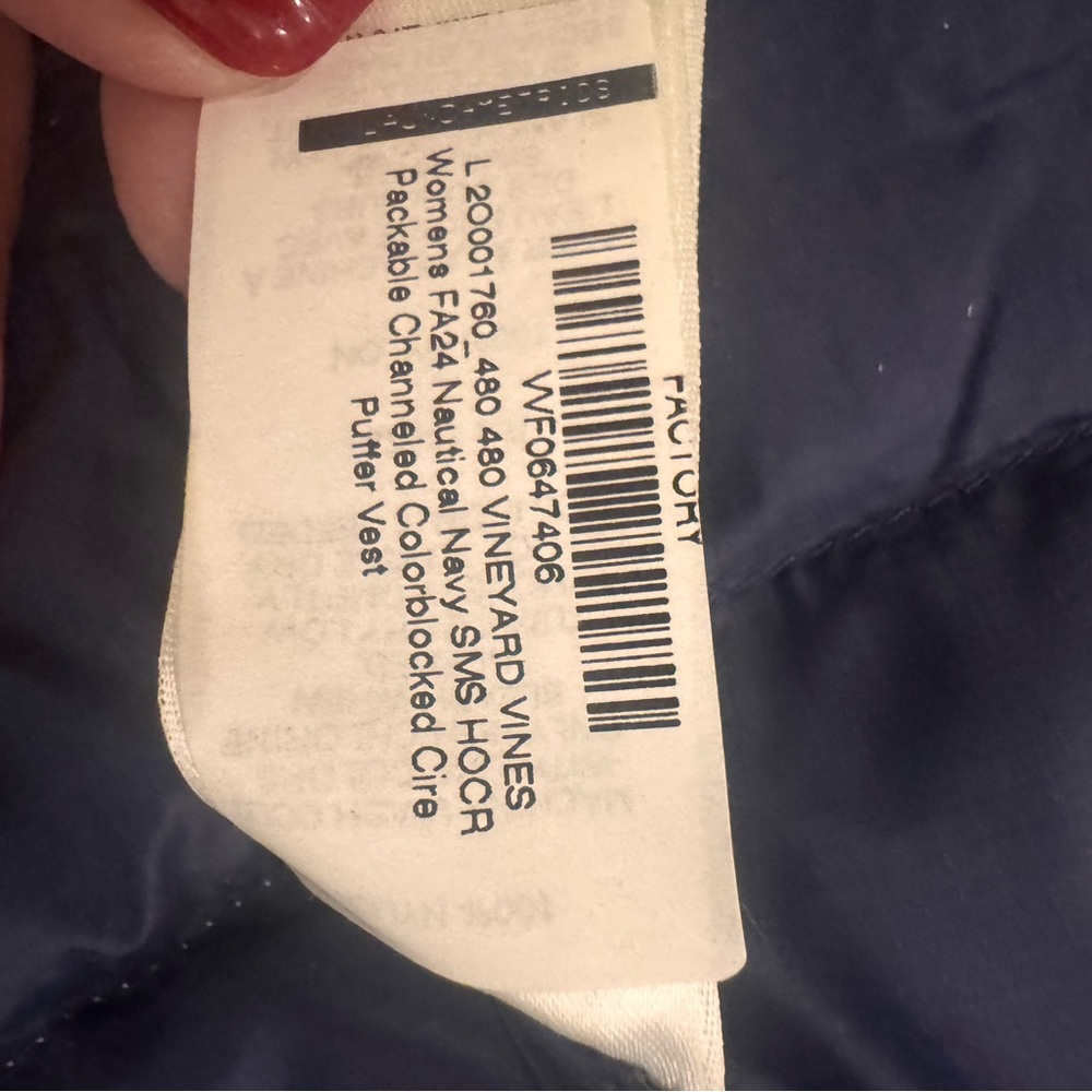 Vineyard Vines Packable Navy Puffer Vest - Head of the Charles Regatta Size L - Picture 5 of 6